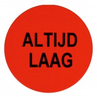 F925 rol @ 2.000 etiketten permanent rond 35 mm fluor rood zwart bedrukt altijd laag F925 rol @ 2.000 etiketten permanent rond 35 mm fluor rood zwart bedrukt altijd laag